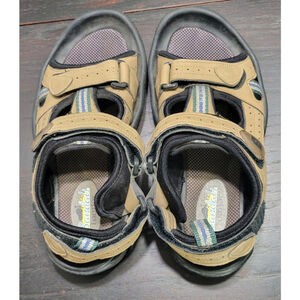 FOOTJOY Size 8M Tan Leather Adjustable Golf Sandals Shoes 48786